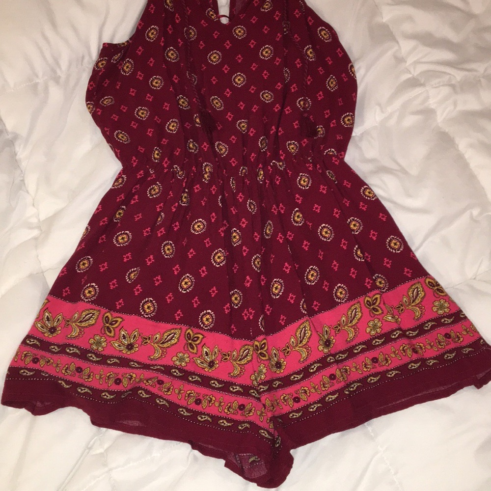 red hollister romper